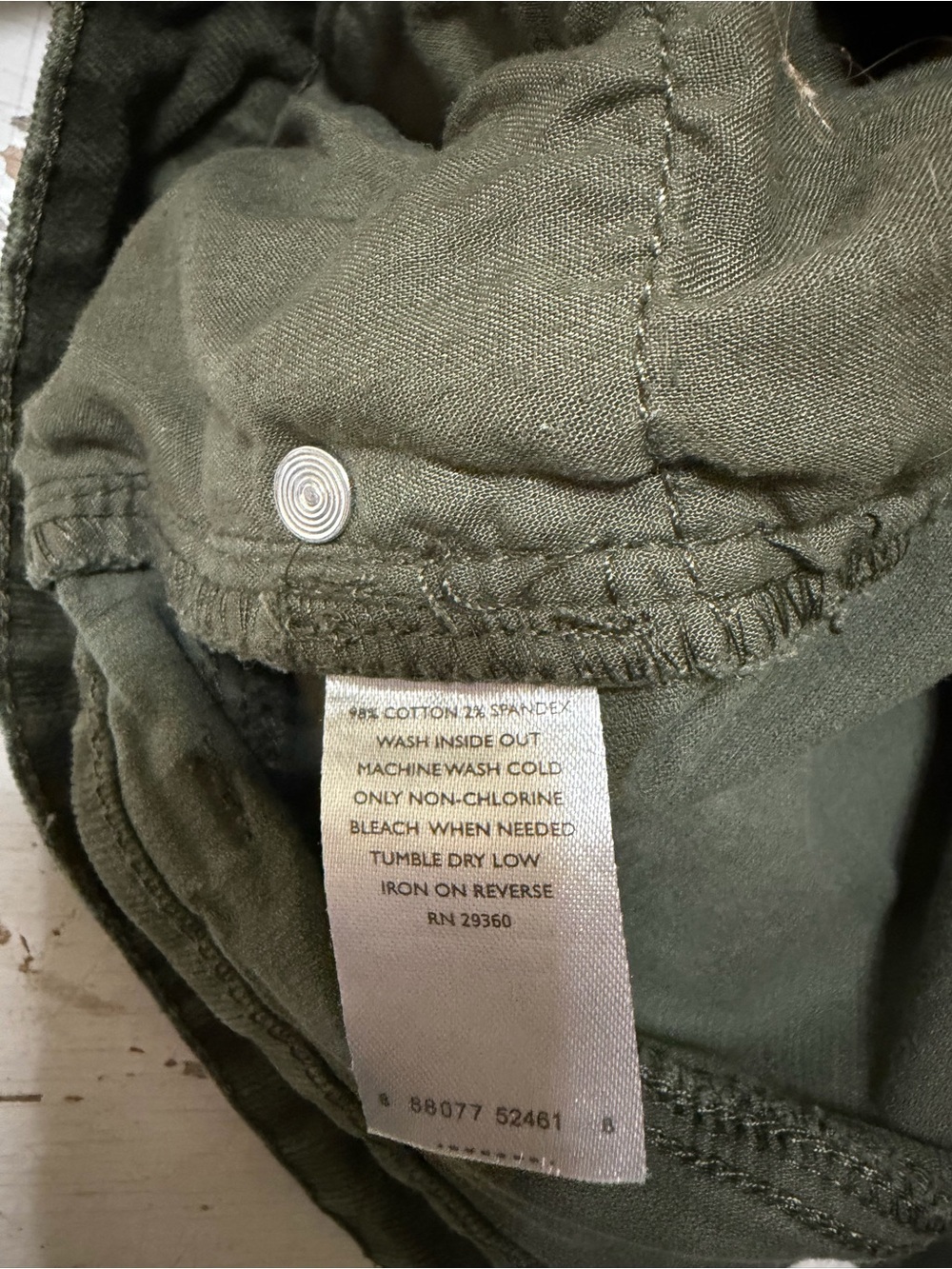 Dip Women’s Olive Green Slim Corduroy Jeans 14 soft cozy stretchy euc - Picture 7 of 8